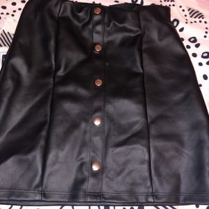 Charlotte Russe Black Leather Faux Skirt Small
